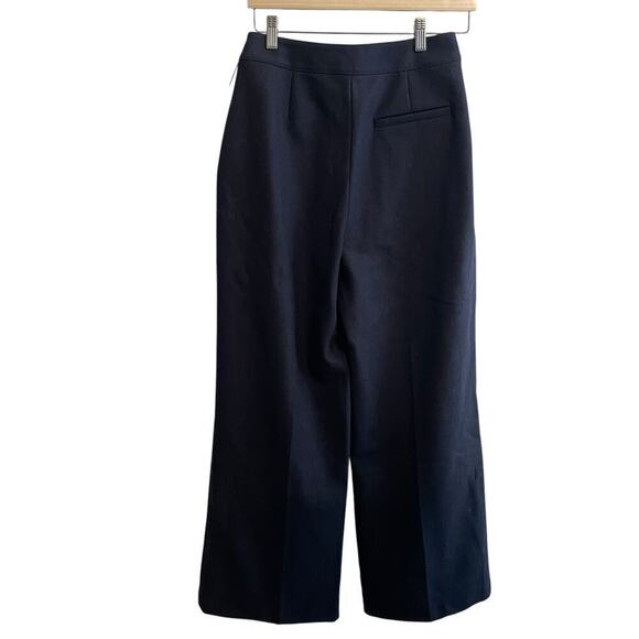 NWT Doen Glenne Wool Blend Button Detail High Rise Wide Leg Pants Deep Navy Sz 4 - Picture 9 of 10